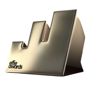 Product image for Springbok Agency’s Effie blog article, showing a golden Effie trophy with graphics and event branding over a dark gradient background.