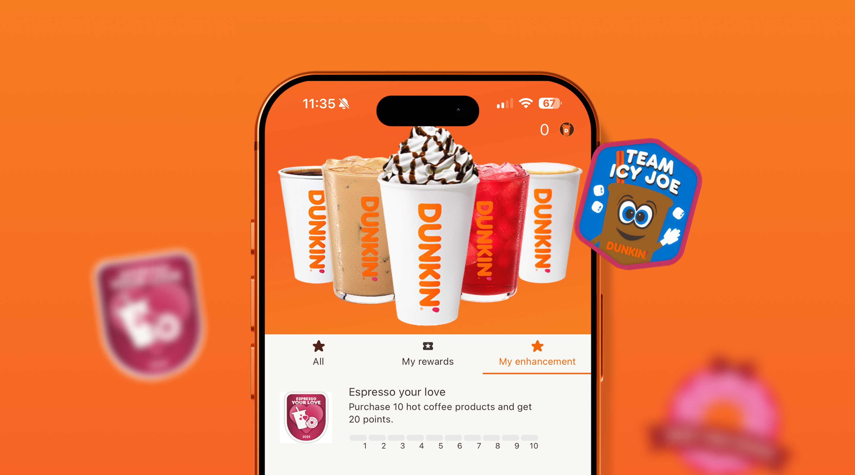 Dunkin badges